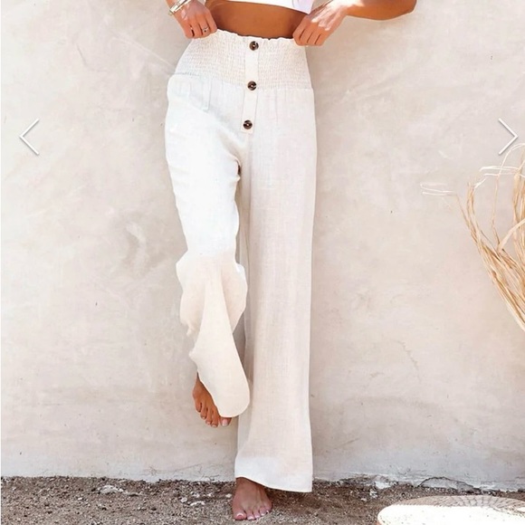 Vici Linen high waist button pants - Picture 2 of 8